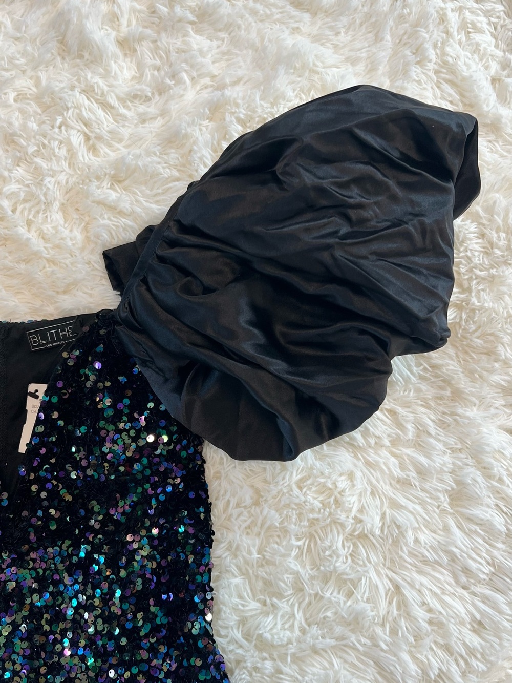 BLITHE Black Sequin Mini Dress - Picture 5 of 8